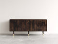 Dielenschränke Holzwerkstoff 180x42x82 cm - Dunkelbraun-Gold - modernes Flurdesign