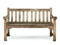 Gartenbank 155x60x90 cm - Holz in Natur-Grau - klassischer Outdoor-Stil mit Armlehnen