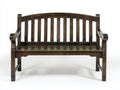 Gartenbank Massivholz 135x58x88 cm - Dunkelbraun - klassisches Gartendesign