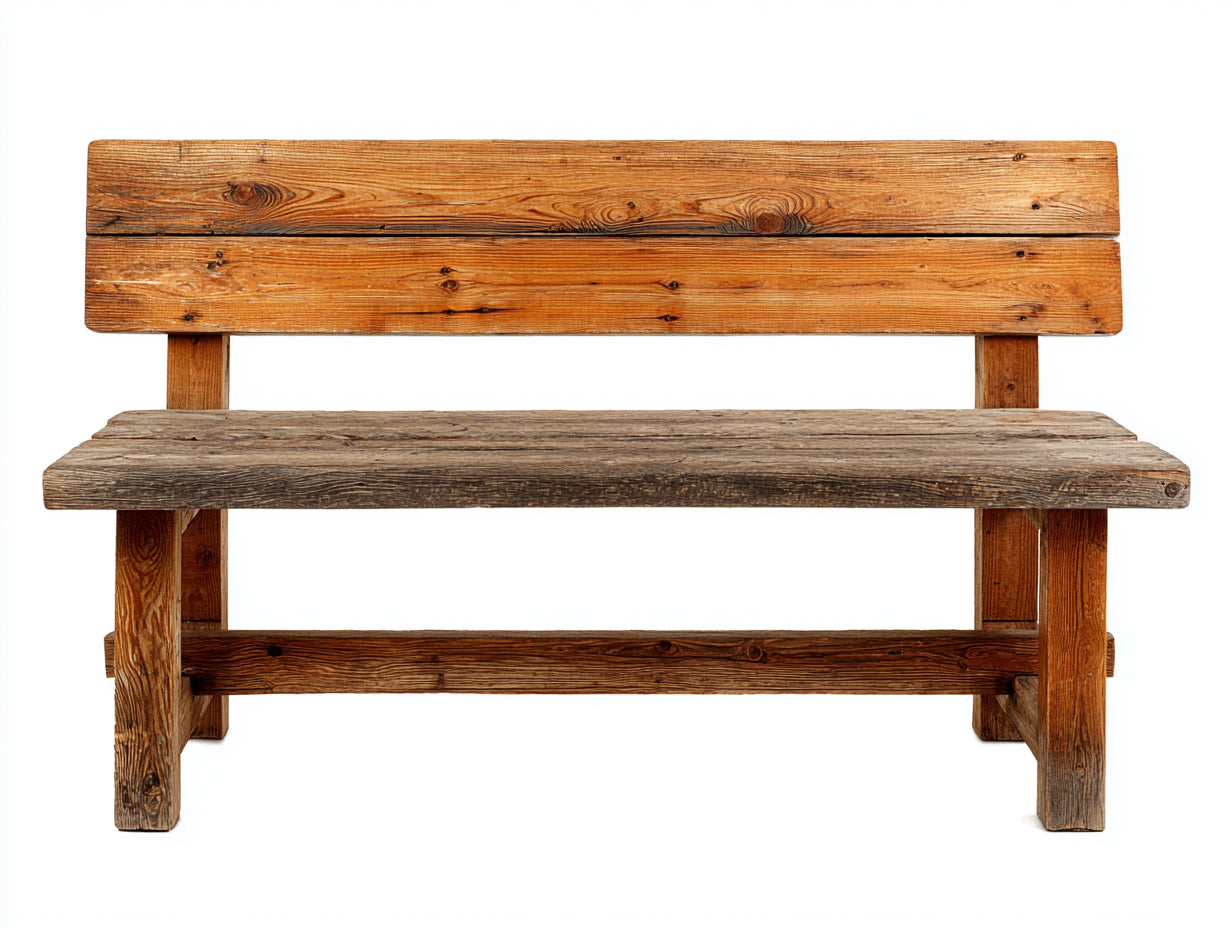 Gartenbank Massivholz 150x55x85 cm - Naturholz - rustikales Gartendesign