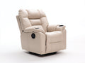 Liegesessel Kunstleder 94x98x108 cm - Beige - Relaxfunktion mit Drehbasis