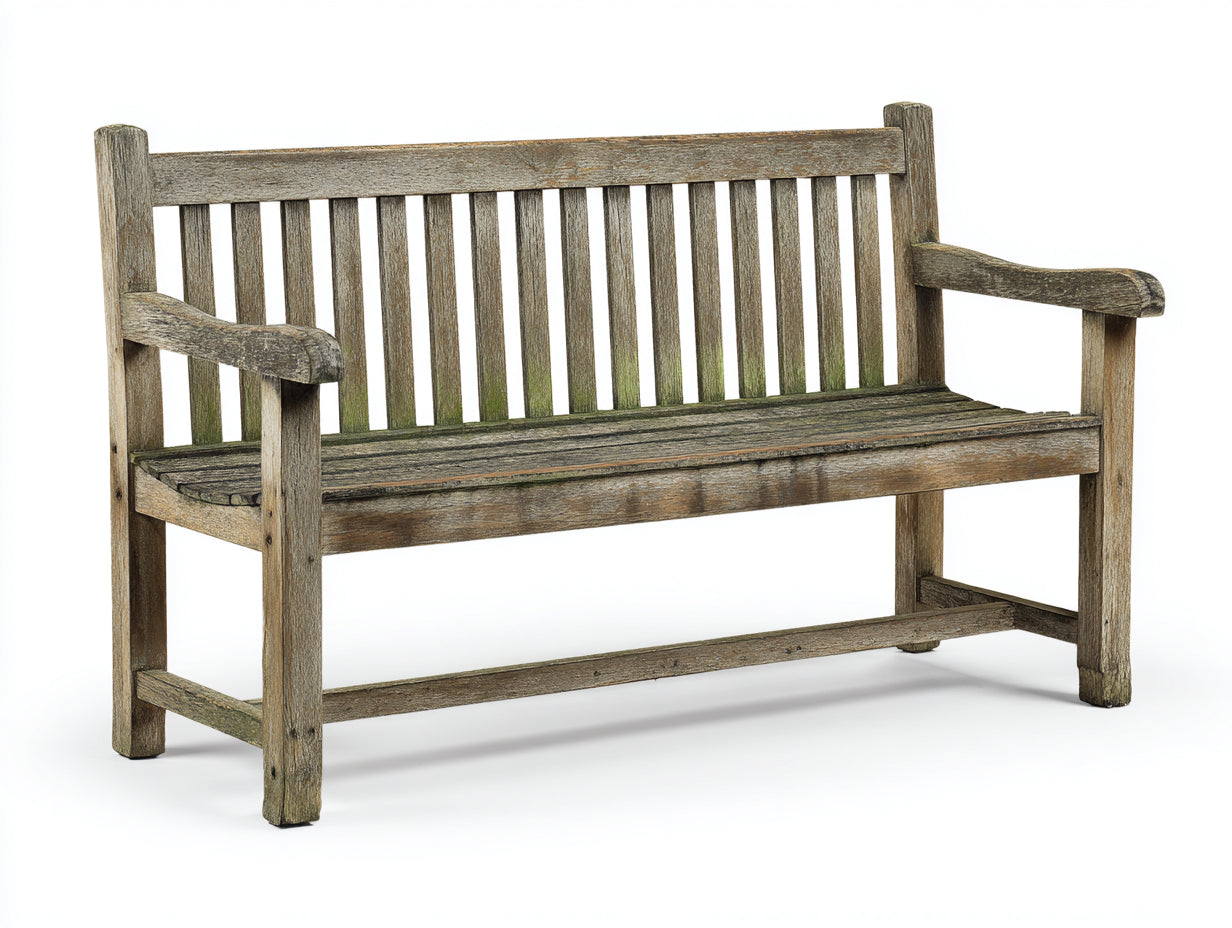 Gartenbank Massivholz 155x62x90 cm - Braun-Grau - Rustikales Design