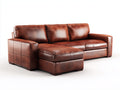 Ecksofa Leder 255x170x84 cm - Braun - modernes Wohnzimmerdesign