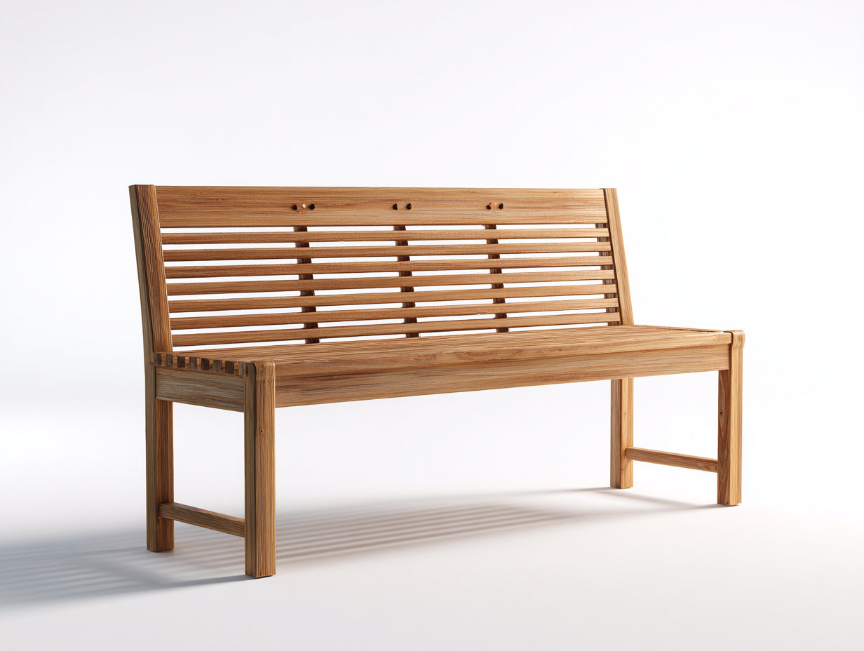 Gartenbank 165x55x86 cm - Holz in Braun - moderner Outdoor-Stil mit Rückenlehne