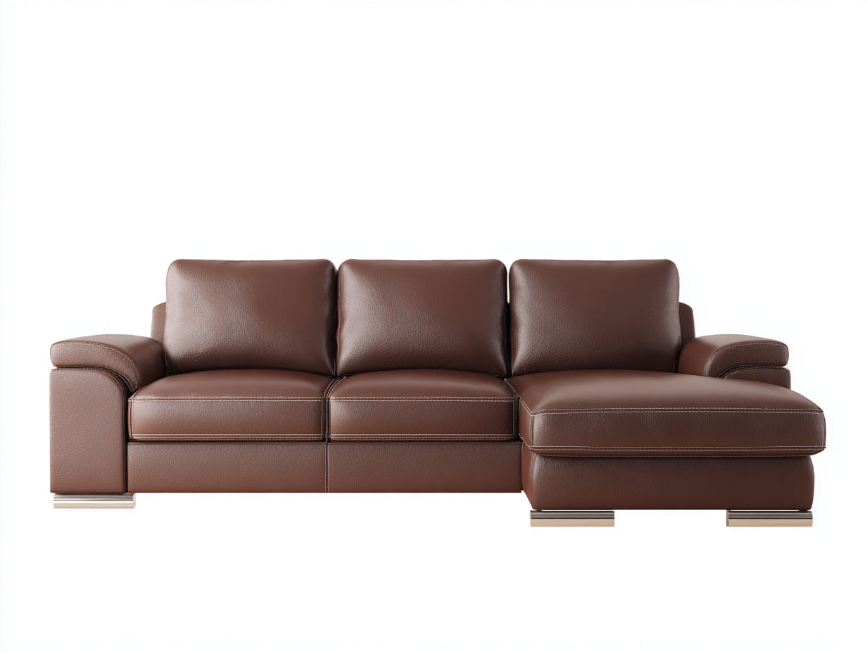 Ecksofa Kunstleder 240x160x85 cm - Braun - Modernes Design