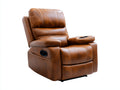 Liegesessel Leder 96x102x108 cm - Braun-Schwarz - moderner Relaxsessel