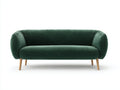 Gerades Sofa 220x85x78 cm - Stoff in Dunkelgrün - modernes Design mit runden Armlehnen
