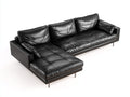 Ecksofa Kunstleder 280x170x85 cm - Schwarz - Modernes Lounge Design