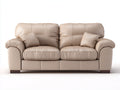 Gerades Sofa 180x88x86 cm aus Kunstleder in Beige-Braun - klassischer Wohnstil mit 2 Sitzplätzen