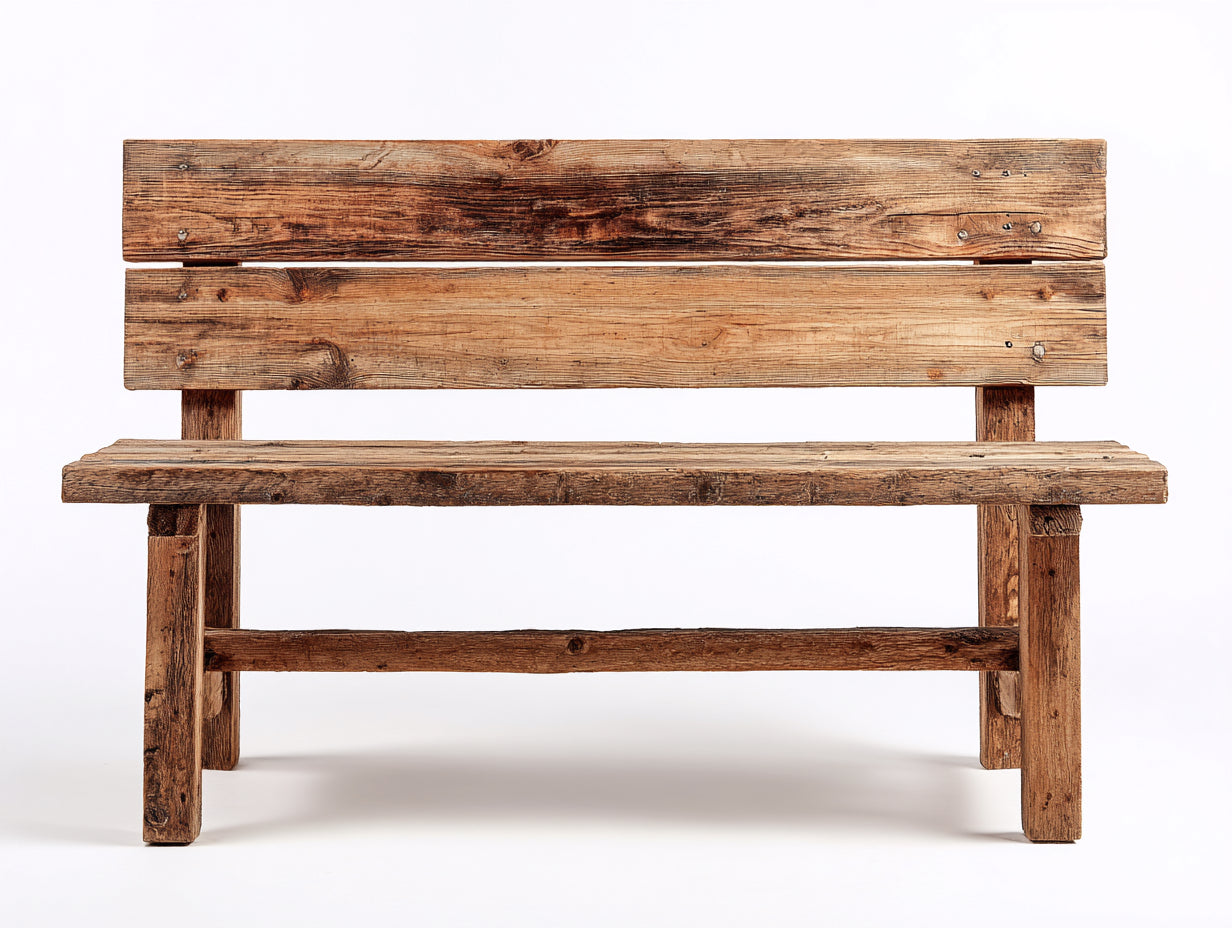 Gartenbank Holz 150x55x88 cm - Naturbraun - Rustikales Design für Garten