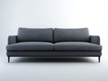 Gerades Sofa Stoff 225x86x78 cm - Dunkelgrau-Schwarz - Modernes Design für Wohnzimmer