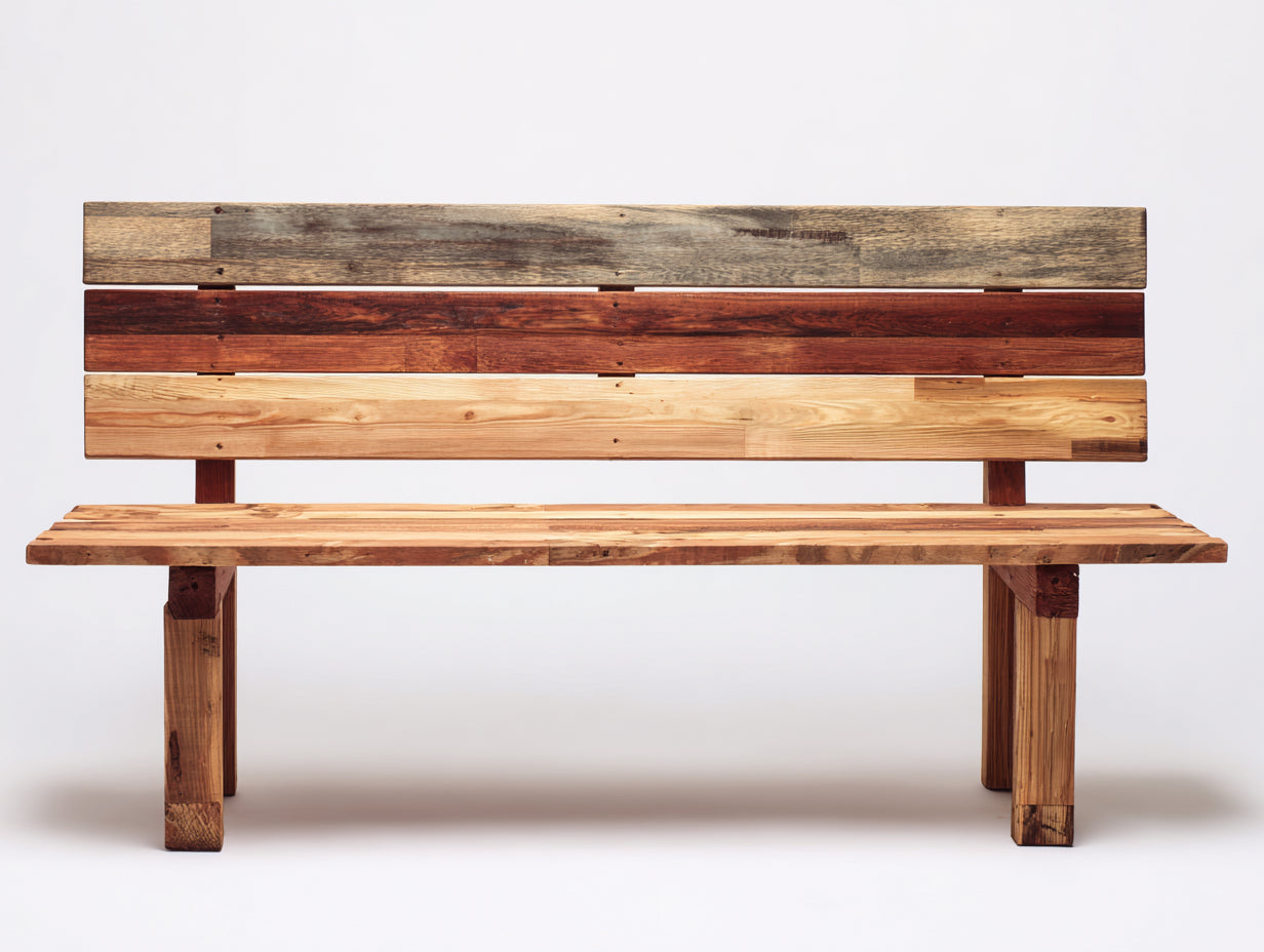 Gartenbank 160x58x88 cm - Holz in Braun - rustikaler Outdoor-Stil mit Rückenlehne