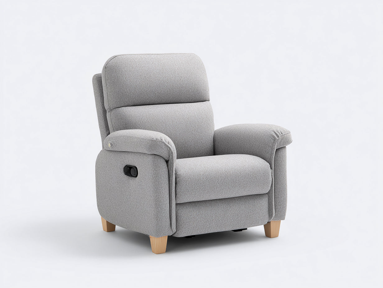 Liegesessel 88x92x104 cm - Stoff in Hellgrau - moderner Komfortstil mit Relaxfunktion