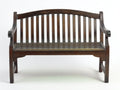 Gartenbank 145x60x92 cm aus Holz in Dunkelbraun - klassischer Gartenstil mit Armlehnen und Rückenlehne