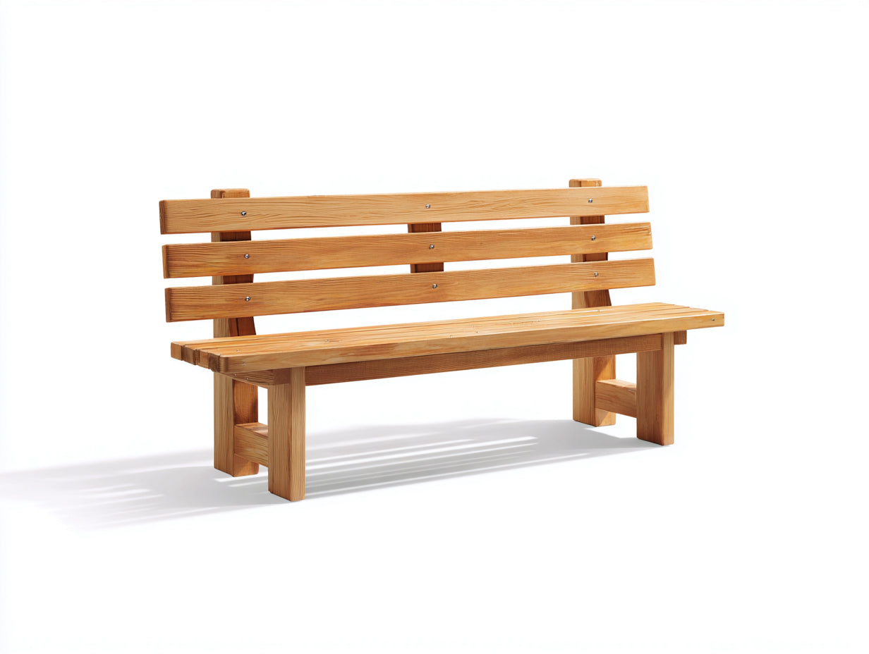 Gartenbank Massivholz 160x62x88 cm - Naturbraun - klassisches Gartendesign