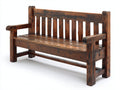 Gartenbank Massivholz 160x68x92 cm - Braun - Rustikales Design