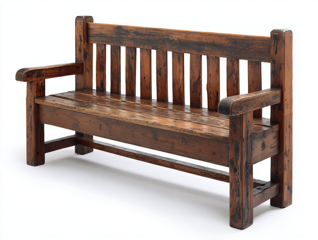 Gartenbank Massivholz 160x68x92 cm - Braun - Rustikales Design