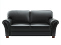 Gerades Sofa 185x88x86 cm - Kunstleder in Schwarz - klassischer Stil mit gerollten Armlehnen