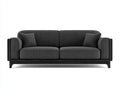 Gerades Sofa Stoff 210x88x80 cm - Dunkelgrau-Schwarz - modernes Wohnzimmerdesign