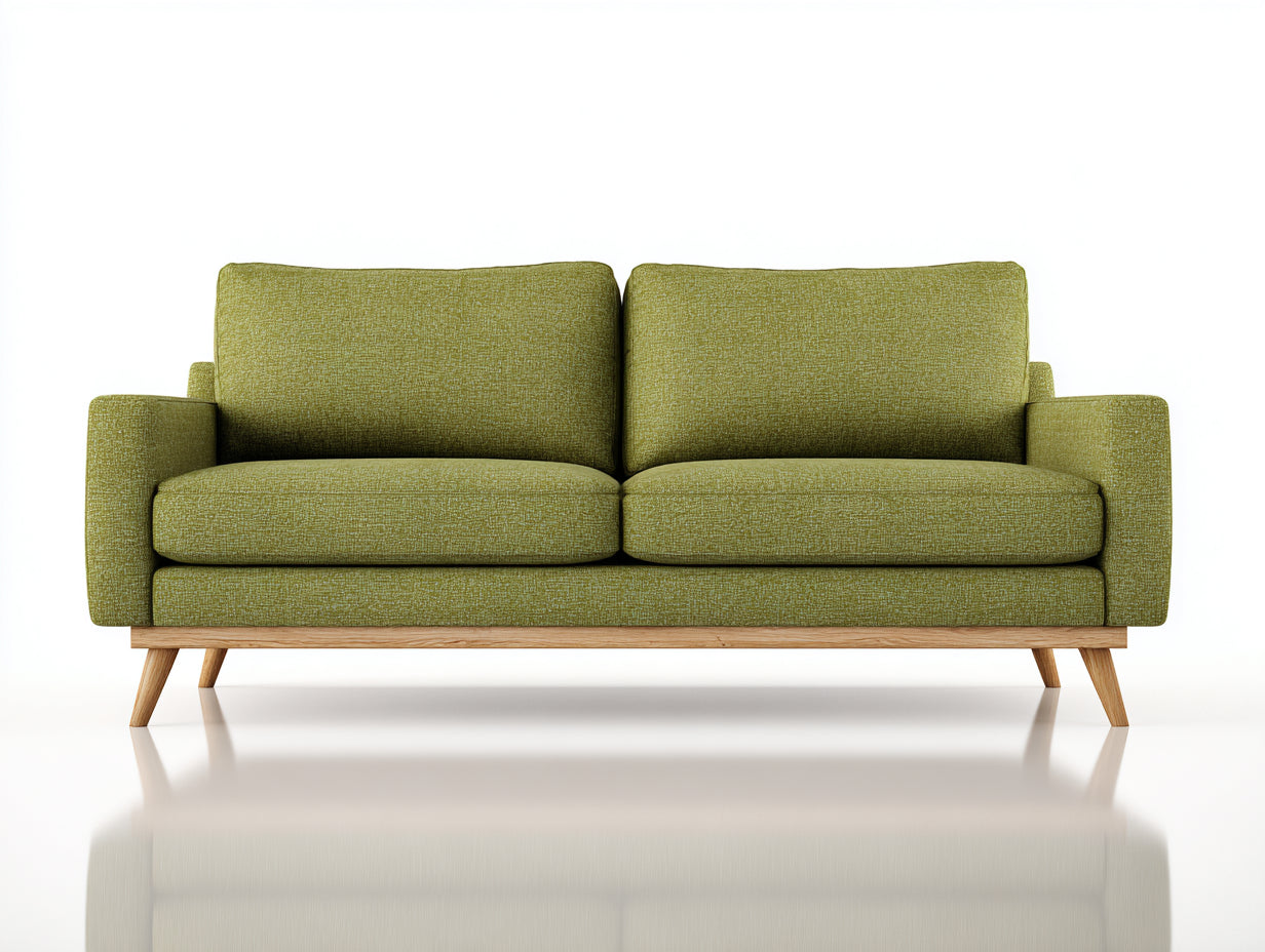 Gerades Sofa Stoff 180x85x82 cm - Grün-Braun - Skandinavisches Design