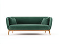 Gerades Sofa Stoff 205x84x80 cm - Grün-Naturholz - modernes Wohnzimmerdesign