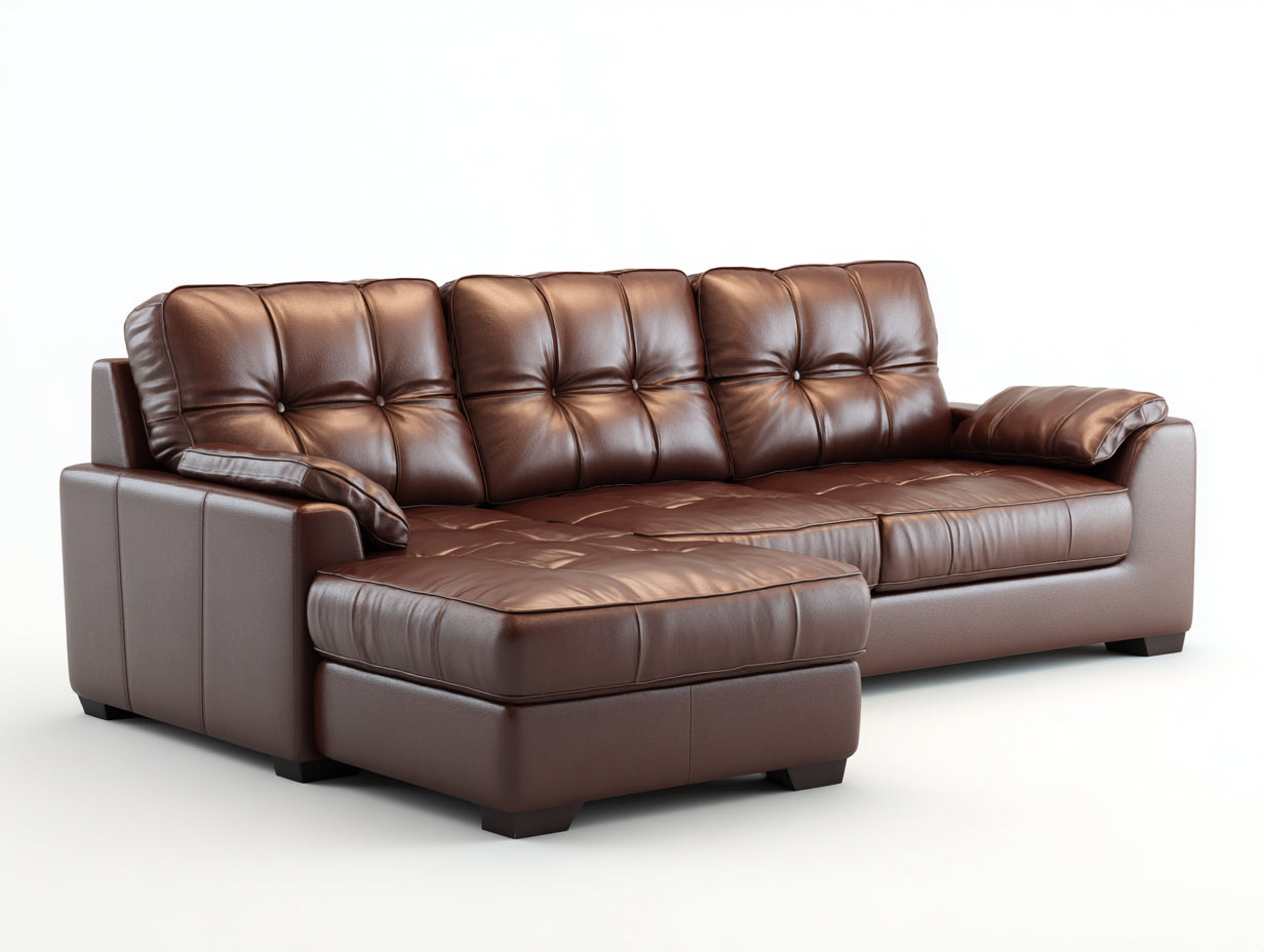 Ecksofa Leder 275x160x86 cm - Braun - Modernes Design für Wohnzimmer